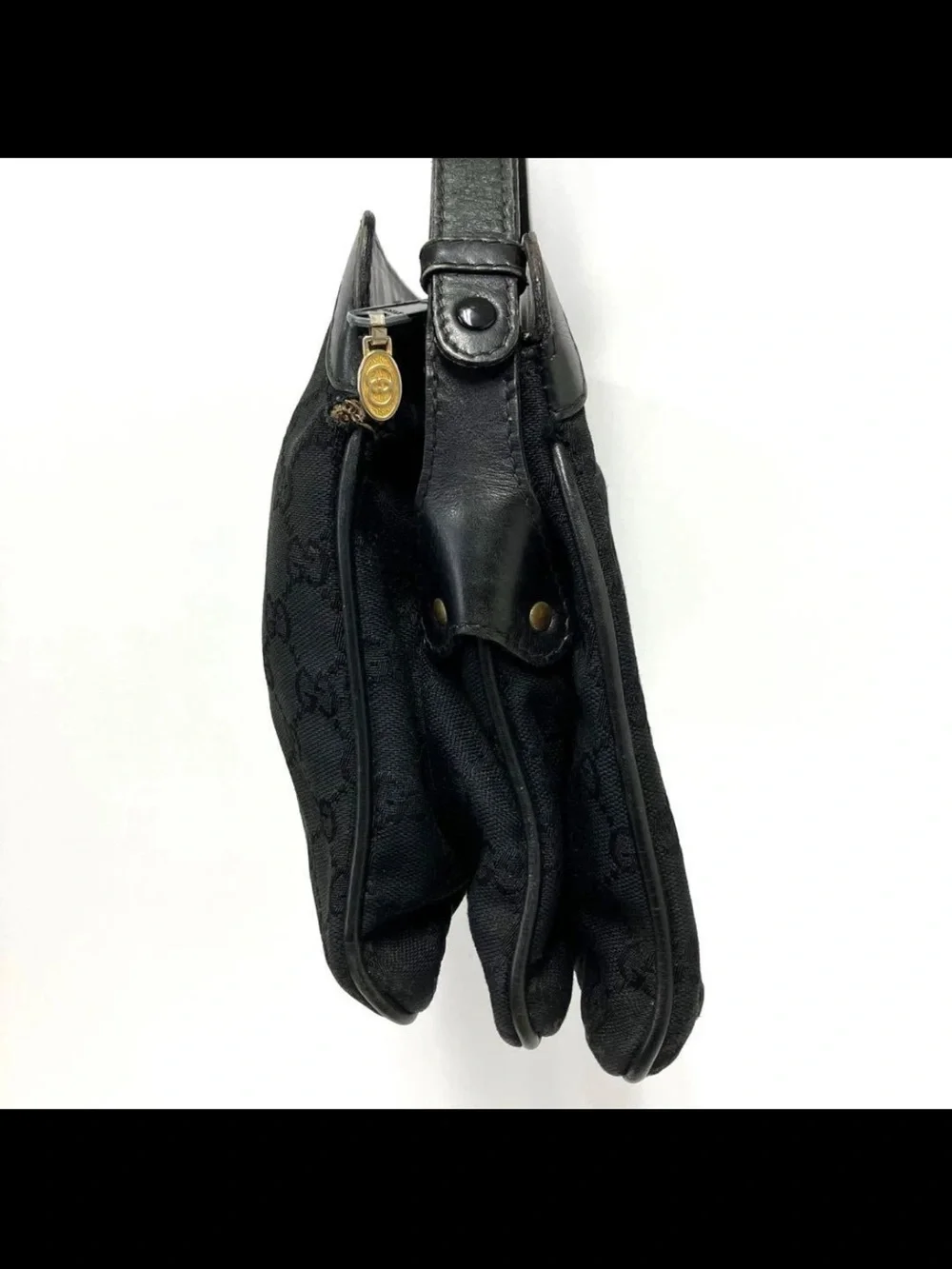 Gucci Black Web Stripe Shoulder Bag
